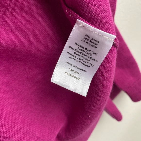 Talbots Plus Womens 3X Purple/pink Cotton Tencel Blend Stretch Cardigan Sweater - Picture 4 of 5